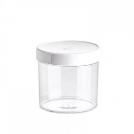 ICE JAR 550 CC - JAR WITH WHITE LID | Polo Plast | box of 18 pcs. | Transparent PS ice cream jar with white lid. Capacity 550 cc