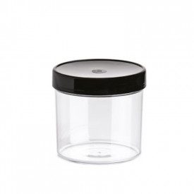 ICE JAR 550 CC - JAR WITH BLACK LID | Polo Plast | box of 18 pcs. | Transparent PS ice cream jar with black lid. Capacity 550 cc