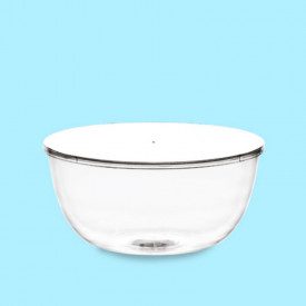 ZUCCOTTO 1200 G PS TRANSPARENT WITH LID | Polo Plast | box of 50 pcs. | Bowl for Zuccotto Gelato capacity 1200 gr. with lid, mad