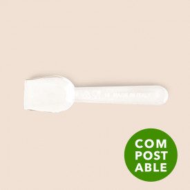 TEXAS 7.5 CM. COMPOST - ICE CREAM SPOON | Polo Plast | 8027499011586 | Certifications: bio; Pack: box of 10 kg. - 6920 pcs.; Pro