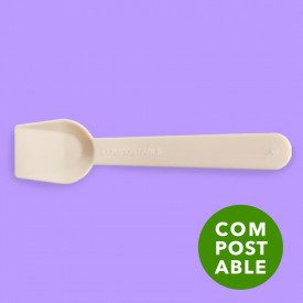 MIAMI 9,6 CM. COMPOST - ICE CREAM SPOON | Polo Plast | 8027499033236 | Certifications: bio; Pack: box of 10 kg. - 5050 pcs.; Pro