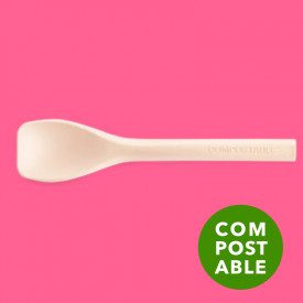 CUBA COMPOST BEIGE 9,4 CM - ICE CREAM SPOON | Polo Plast | 8027499030082 | Certifications: bio; Pack: box of 5000 pcs.; Product 