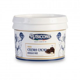Buy online COCOA CREAM PASTE Rubicone | box of 6 kg.-2 buckets of 3 kg. | Cocoa cream is a concentrated ice cream paste flavored