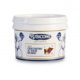 Buy online CRISPY RUM PASTE Rubicone | box of 6 kg.-2 buckets of 3 kg. | Crispy rum is a concentrated ice cream paste with a cri