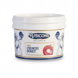 Buy online CRUNCHY DONUT PASTE Rubicone | box of 6 kg.-2 buckets of 3 kg. | Crunchy Donut is a concentrated ice cream paste donu