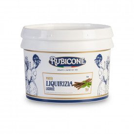 Buy online LIQUORICE PASTE Rubicone | box of 6 kg.-2 buckets of 3 kg. | Liquorice is a ice cream paste concentrated with the ext