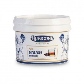 Buy online MALAGA PASTE (EGG RUM RAISIN) Rubicone | box of 6 kg.-2 buckets of 3 kg. | Malaga is a concentrated ice cream paste w