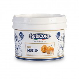 MUFFIN PASTE | Rubicone | Certifications: halal, kosher, gluten free, dairy free, vegan; Pack: box of 6 kg.-2 buckets of 3 kg.; 