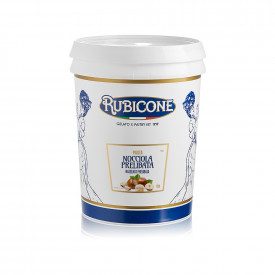 Buy online DELICIOUS HAZELNUT PASTE Rubicone | box of 10 kg.-2 buckets of 5 kg. | Delicious hazelnut is a pure Italian hazelnut 