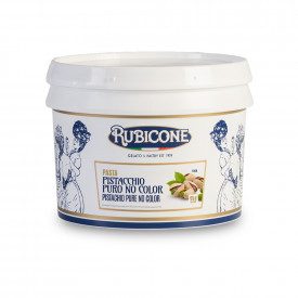 PURE PISTACHIO PASTE NO COLOR | Rubicone | Certifications: gluten free, dairy free, vegan; Pack: box of 6 kg.-2 buckets of 3 kg.