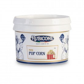 Buy online POP CORN PASTE Rubicone | box of 6 kg.-2 buckets of 3 kg. | Popcorn is a concentrated gelato paste with the taste of 