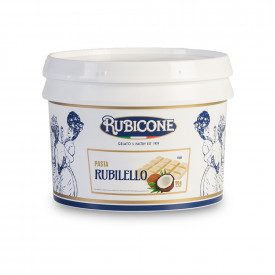 RUBILELLO PASTE (COCONUT WHITE CHOCOLATE) | Rubicone | Certifications: halal, kosher, gluten free; Pack: box of 6 kg.-2 buckets 