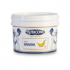 Buy online BANANA PASTE Rubicone | box of 6 kg.-2 buckets of 3 kg. | Banana is a banana-flavored concentrated gelato gelato past