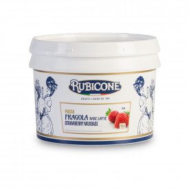 MILK STRAWBERRY PASTE | Rubicone | Certifications: halal, kosher, gluten free; Pack: box of 6 kg.-2 buckets of 3 kg.; Product fa