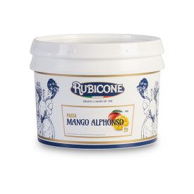 MANGO ALPHONSO PASTE F129 | Certifications: halal, kosher, gluten free, diary free, vegan; Pack: box of 6 kg.-2 buckets of 3 kg.