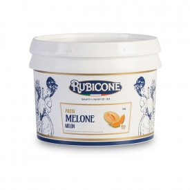 Buy online MELON PASTE Rubicone | box of 6 kg.-2 buckets of 3 kg. | Melon is a concentrated gelato paste made with a pink melon.
