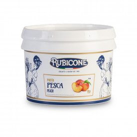 Buy online PEACH PASTE Rubicone | box of 6 kg.-2 buckets of 3 kg. | Peach is a concentrated peach-flavored gelato gelato paste.