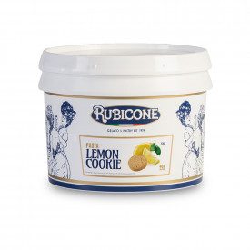 PASTA LEMON COOKIE Prodotti Rubicone | scatola da 6 kg. - 2 secchielli da 3 kg. | Pasta aromatizzante per Gelato al gusto di Bis