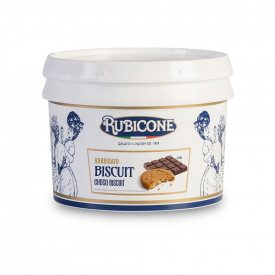 Buy online BISCUIT CREAM Rubicone | box of 6 kg.-2 buckets of 3 kg. | Biscuit Cream is a smooth, chocolate-flavored sauce with a