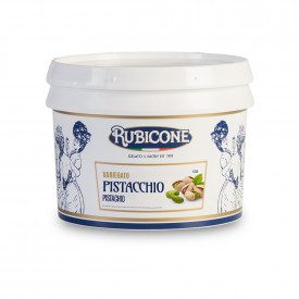 PISTACHIO CREAM | Rubicone | Certifications: halal, kosher, gluten free; Pack: box of 6 kg.-2 buckets of 3 kg.; Product family: 