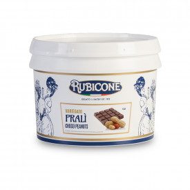 Buy online PRALINE CREAM Rubicone | box of 6 kg.-2 buckets of 3 kg. | Praline Cream is a smooth sauce with cocoa hazelnut and ca