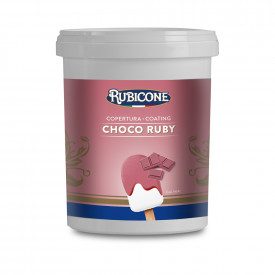 COPERTURA CHOCO RUBY Prodotti Rubicone | scatola da 6 kg. - 4 secchielli da 1,5 kg. | Copertura per gelato su stecco al gusto di