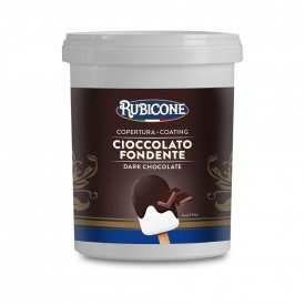 Buy online DARK CHOCOLATE COVERING Rubicone | box of 6 kg. -4 buckets of 1.5 kg. | Fluid chocolate coating for covering Gelato S