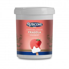 Buy online STRAWBERRY COVERING Rubicone | box of 6 kg. -4 buckets of 1.5 kg. | Fluid chocolate coating for covering Gelato Stick