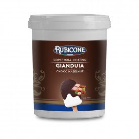 COPERTURA GIANDUIA Prodotti Rubicone | scatola da 6 kg. - 4 secchielli da 1,5 kg. | Copertura per gelato su stecco al gusto di G