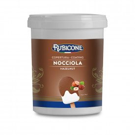 COPERTURA NOCCIOLA Prodotti Rubicone | scatola da 6 kg. - 4 secchielli da 1,5 kg. | Copertura per gelato su stecco al gusto di N