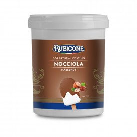 Buy online HAZELNUT COVERING Rubicone | box of 6 kg. -4 buckets of 1.5 kg. | Fluid chocolate coating for covering Gelato Sticks.