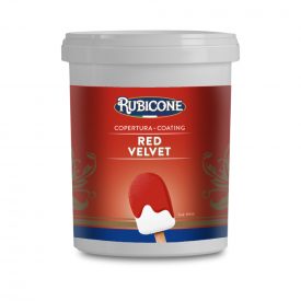 Buy online RED VELVET COVERING Rubicone | box of 6 kg. -4 buckets of 1.5 kg. | Fluid chocolate coating for covering Gelato Stick