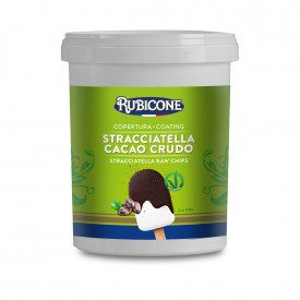Buy online STRACCIATELLA RAW COCOA COVERING Rubicone | box of 6 kg. -4 buckets of 1.5 kg. | Fluid chocolate coating for covering