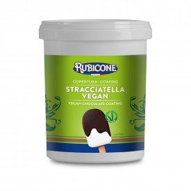 Buy online VEGAN STRACCIATELLA COVERING Rubicone | box of 6 kg. -4 buckets of 1.5 kg. | Fluid Vegan chocolate coating for coveri