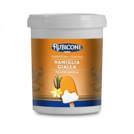 Buy online YELLOW VANILLA COVER Rubicone | box of 6 kg. -4 buckets of 1.5 kg. | Fluid chocolate coating for covering Gelato Stic