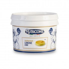 LEMON MIRROR GLAZE | Rubicone | Certifications: halal, kosher, gluten free, dairy free, vegan; Pack: box of 6 kg. - 2 buckets of