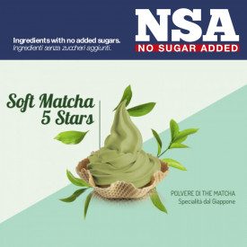 SOFT MATCHA 5 STARS NSA BASE | Rubicone | Certifications: gluten free, sugar free; Pack: box of 12 kg. - 8 bags of 1,5 kg.; Prod