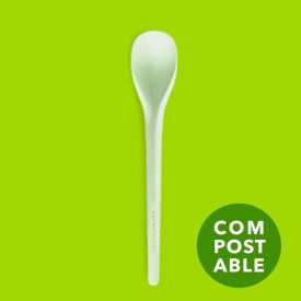 ICE CURVY M 15 CM. COMPOST GREEN - SLUSH MILKSHAKE AND ICE CREAM SPOONS | Polo Plast | 8027499026276 | Certifications: bio; Pack