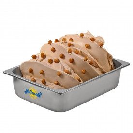 Nutman | Buy online HAZELNUT PASTE DELICIA DARK | bucket of 5 kg. | Pure Italian hazelnut paste. Strong roasting
