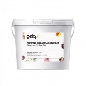 POPPING BOBA - GUSTO DRAGON FRUIT - PALLINE PER BUBBLE TEA | Gelq Ingredients | secchiello da 3,5 kg. | Popping boba gusto deago