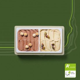 Buy online IMPILO 2 FLAVORS - ICE CREAM CONTAINER WITH LID - RECYCLED Domogel | box of 50 pcs. | 500 gr. Takeaway ice cream cont