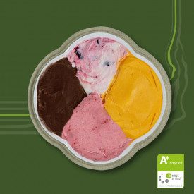 FLOWER GR. 1500 - ICE CREAM CONTAINER RECYCLED | Domogel | box of 50 pcs. | Take away ice cream container, flower shape, capacit