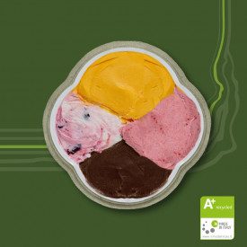 Buy online FLOWER GR. 1000 - ICE CREAM CONTAINER RECYCLED Domogel | box of 60 pcs. | Take away ice cream container, flower shape