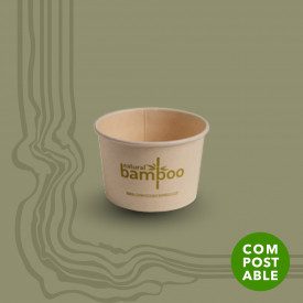 BAMBOO CC. 120 - COPPETTA GELATO BIO COMPOSTABILE Domogel | scatola da 1000 pz. | Coppetta gelato capacità 120 cc. realizzata in