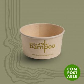 BAMBOO CC. 200 - COPPETTA GELATO BIO COMPOSTABILE Domogel | scatola da 1000 pz. | Coppetta gelato capacità 200 cc. realizzata in