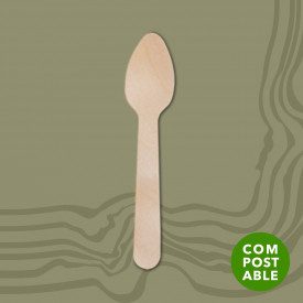 Buy online WOOD SLUSH SPOONS Domogel | box of 5000 pcs. | Wooden spoons for milkshake and slush length cm. 14 - BIO and composta