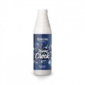 Buy TOPPING BLUBERRY CROCK Rubicone | bottle of 1 kg. | Fluid sauce with a delicious blackberry flavor with fruits pieces.