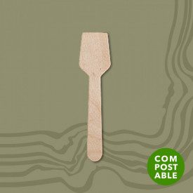 Buy online WOOD ICE CREAM SPOONS MOD. FLAT Domogel | box of 10000 pcs. | Wooden spoons for ice cream length cm. 9.5 - BIO and co