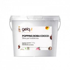 POPPING BOBA - GUSTO COCCO - PALLINE PER BUBBLE TEA | Gelq Ingredients | secchiello da 3,5 kg. | Popping boba gusto cocco. Perli