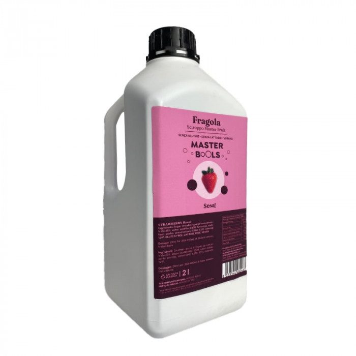 BUBBLE TEA - SCIROPPO FRAGOLA - 2 lt. | Seng | Certificazioni: senza glutine, vegan; Confezione: bottiglia da 2 l.; Tipo di prod BUBBLE TEA - SCIROPPO FRAGOLA - 2 lt. | Seng | Certificazioni: senza glutine, vegan; Confezione: bottiglia da 2 l.; Tipo di prod